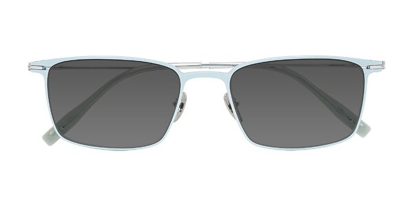 Front of Ayla in Pastel Blue/Silver