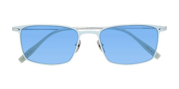 Front of Ayla in Pastel Blue/Silver