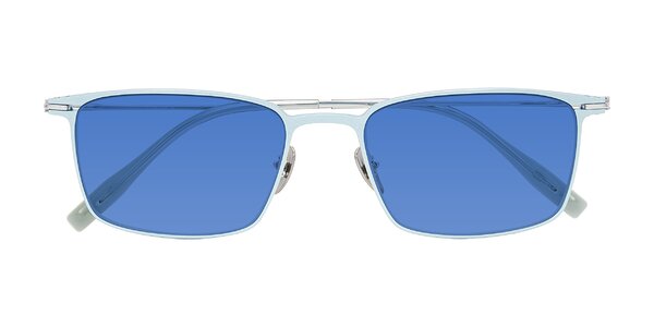 Front of Ayla in Pastel Blue/Silver