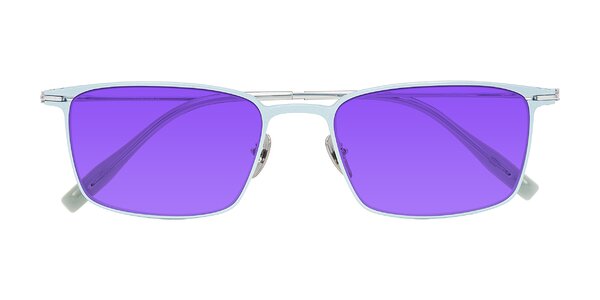 Front of Ayla in Pastel Blue/Silver