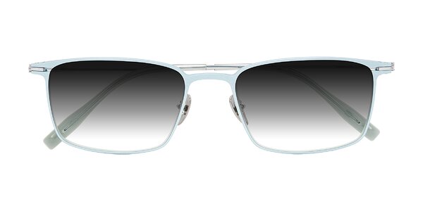 Front of Ayla in Pastel Blue/Silver