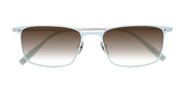Front of Ayla in Pastel Blue/Silver