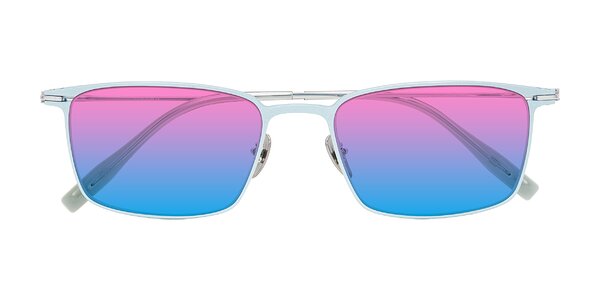 Front of Ayla in Pastel Blue/Silver