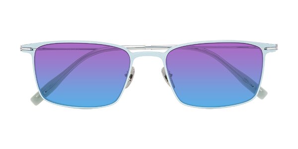 Front of Ayla in Pastel Blue/Silver