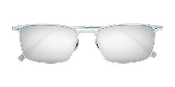 Front of Ayla in Pastel Blue/Silver