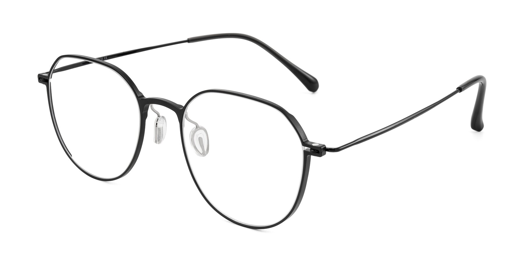 Angle of Pineda in Black with Clear Eyeglass Lenses