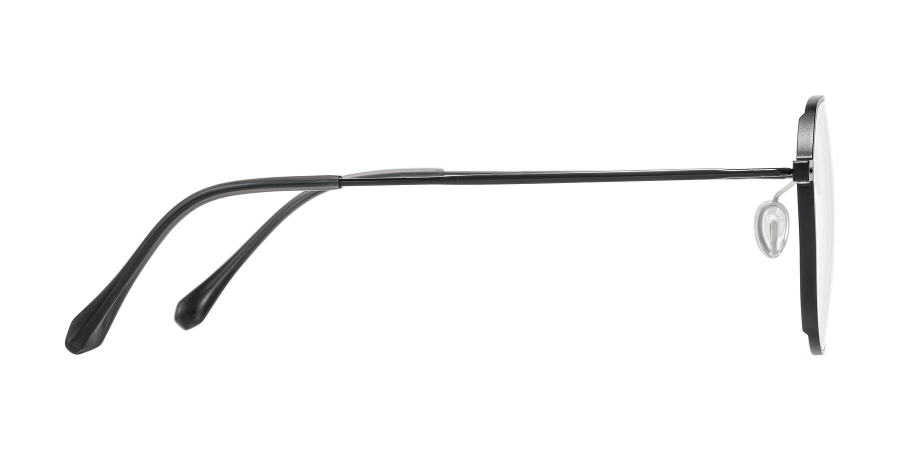 Side of Pineda in Black with Clear Eyeglass Lenses