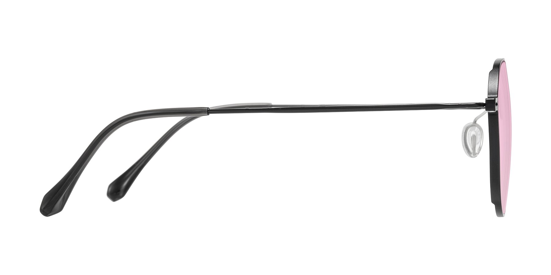Side of Pineda in Black with Light Pink Tinted Lenses