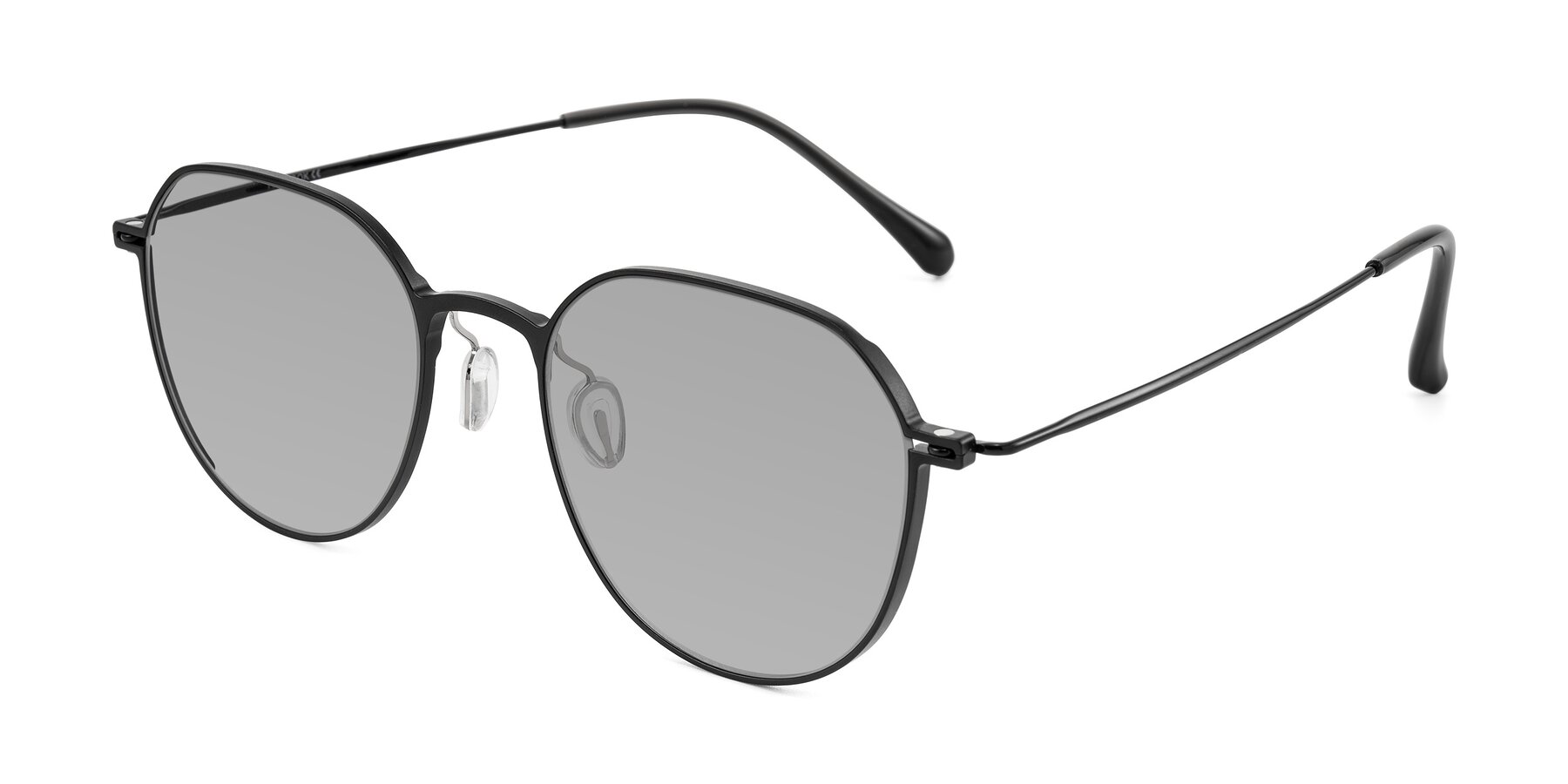 Angle of Pineda in Black with Light Gray Tinted Lenses