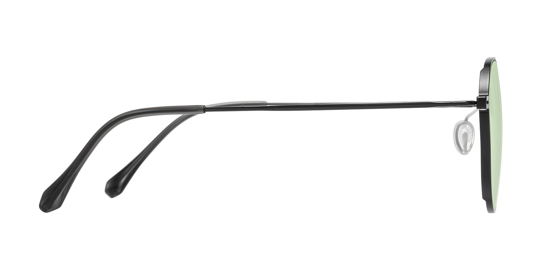 Side of Pineda in Black with Light Green Tinted Lenses