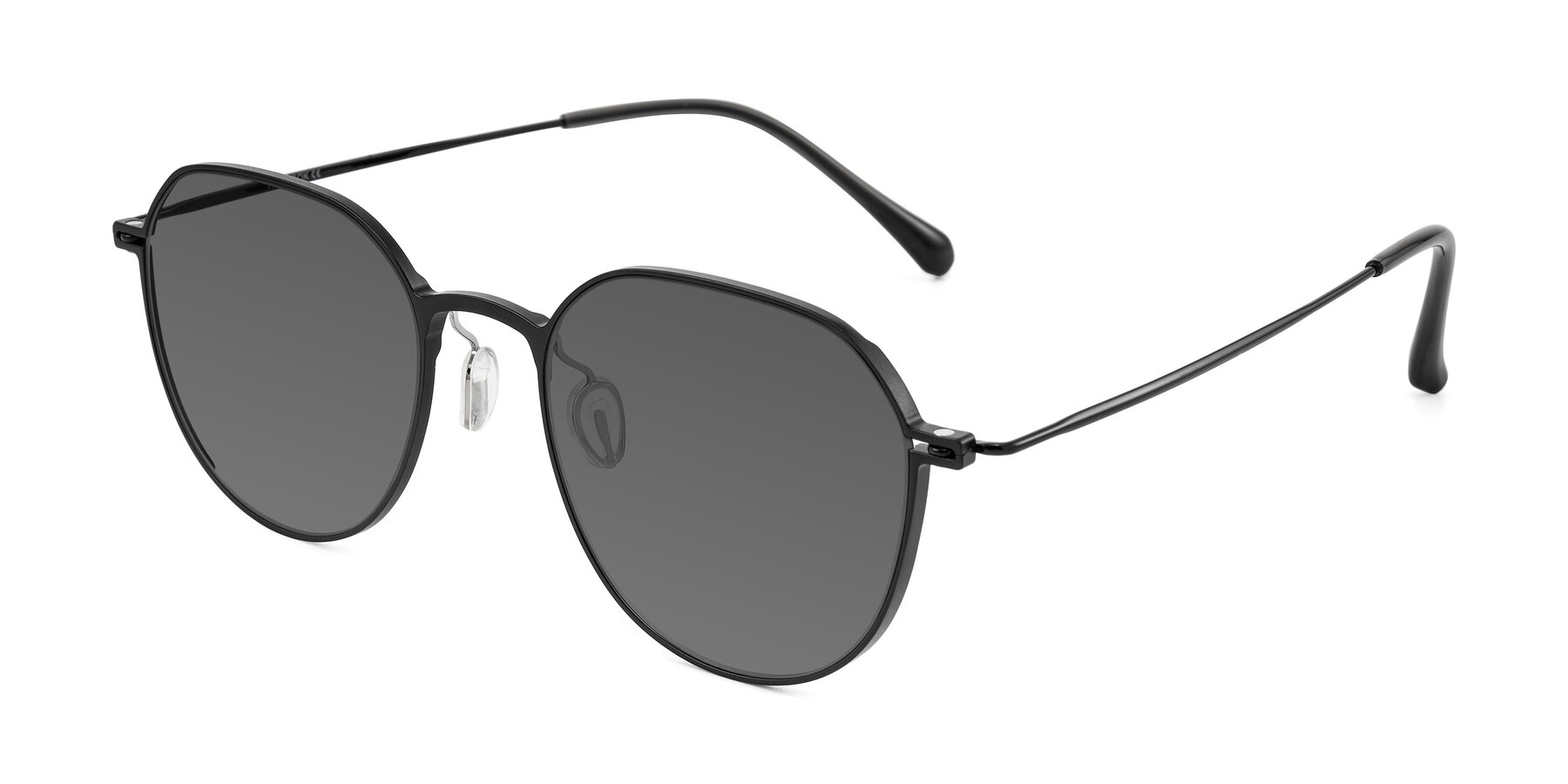 Angle of Pineda in Black with Medium Gray Tinted Lenses