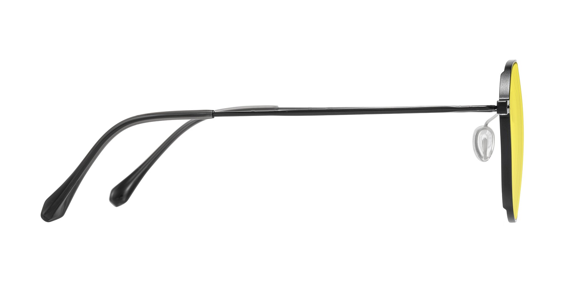 Side of Pineda in Black with Medium Yellow Tinted Lenses