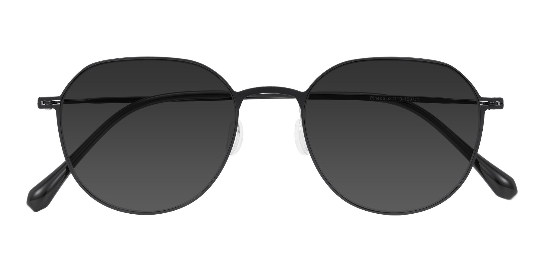 Folded Front of Pineda in Black with Gray Tinted Lenses