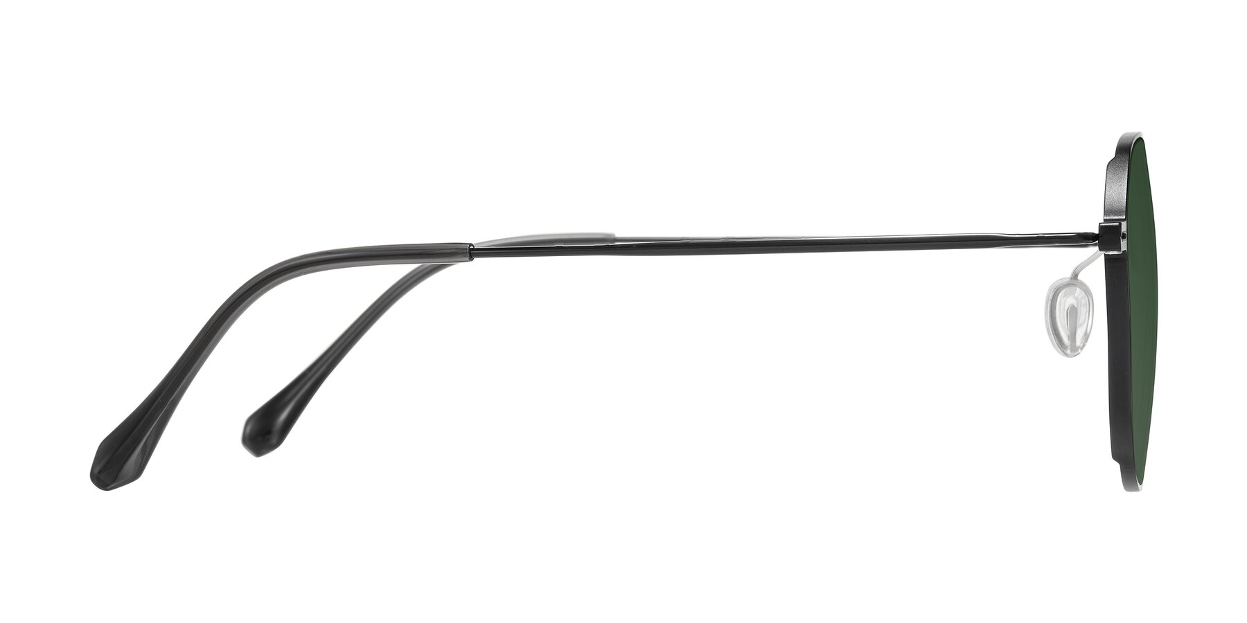 Side of Pineda in Black with Green Tinted Lenses