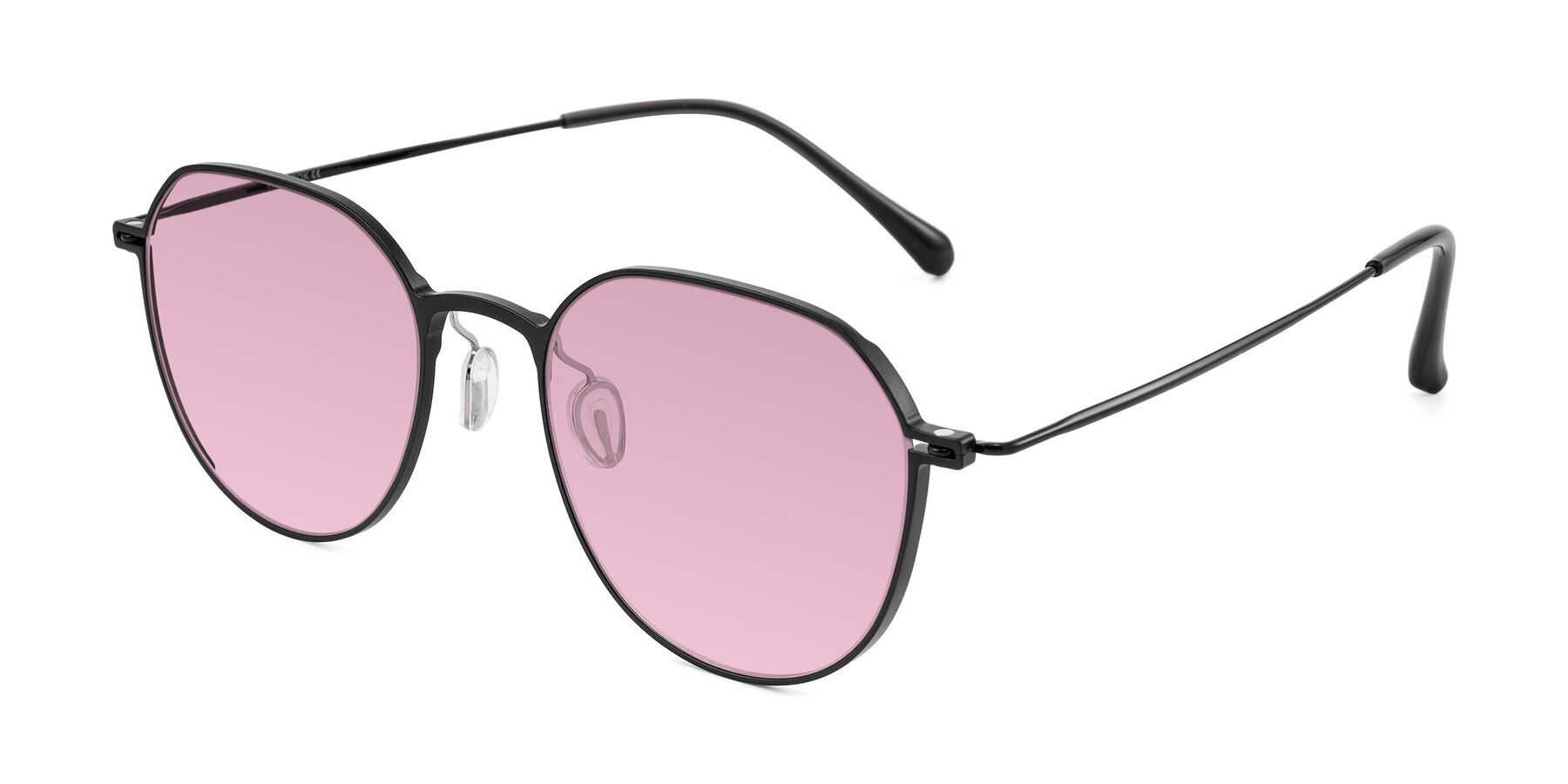 Angle of Pineda in Black with Light Wine Tinted Lenses