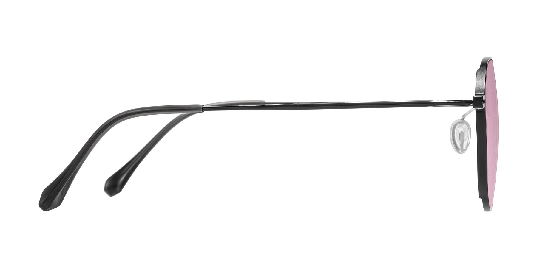 Side of Pineda in Black with Light Wine Tinted Lenses
