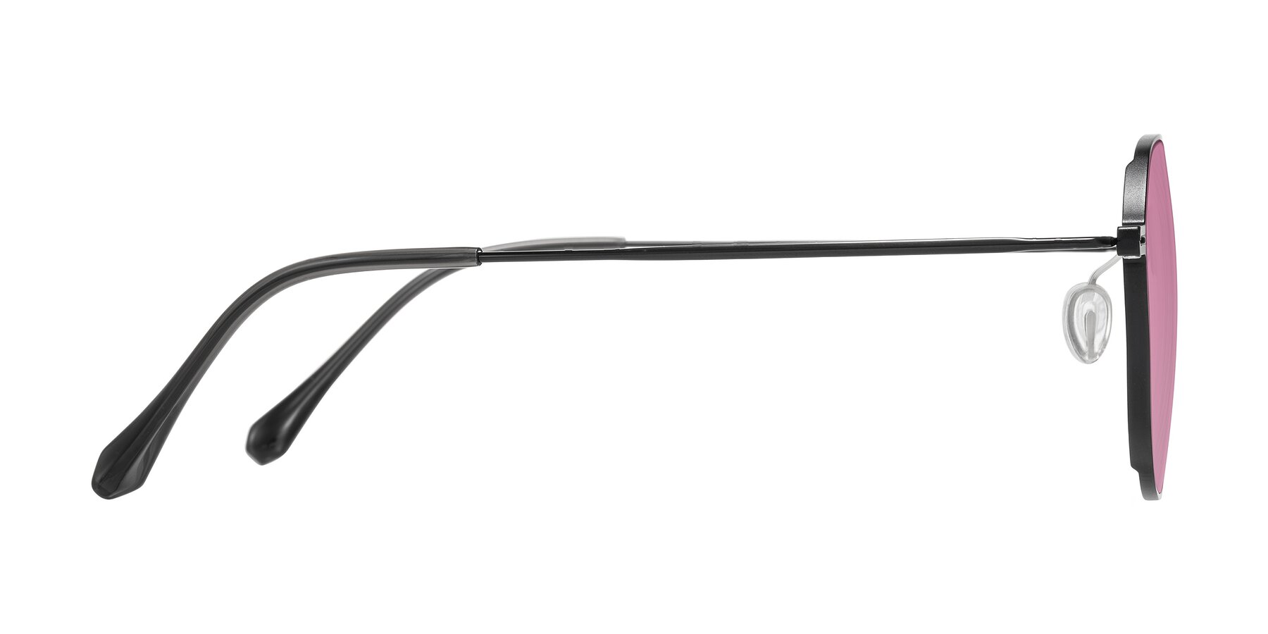 Side of Pineda in Black with Medium Wine Tinted Lenses