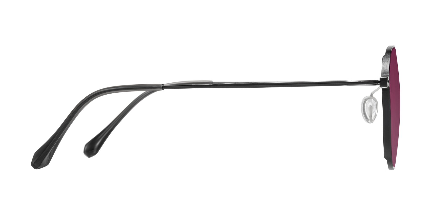 Side of Pineda in Black with Wine Tinted Lenses
