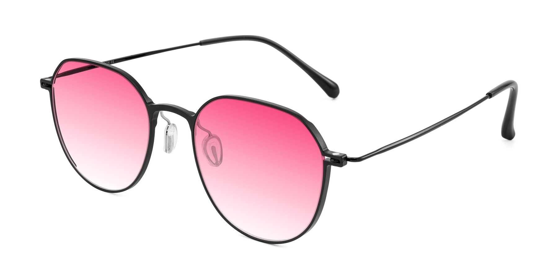 Angle of Pineda in Black with Pink Gradient Lenses