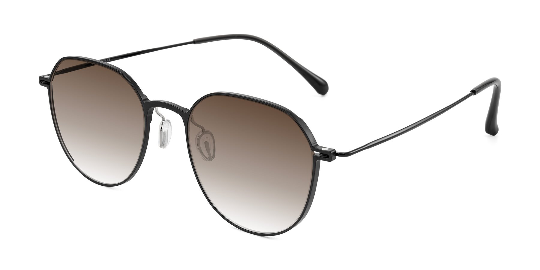 Angle of Pineda in Black with Brown Gradient Lenses