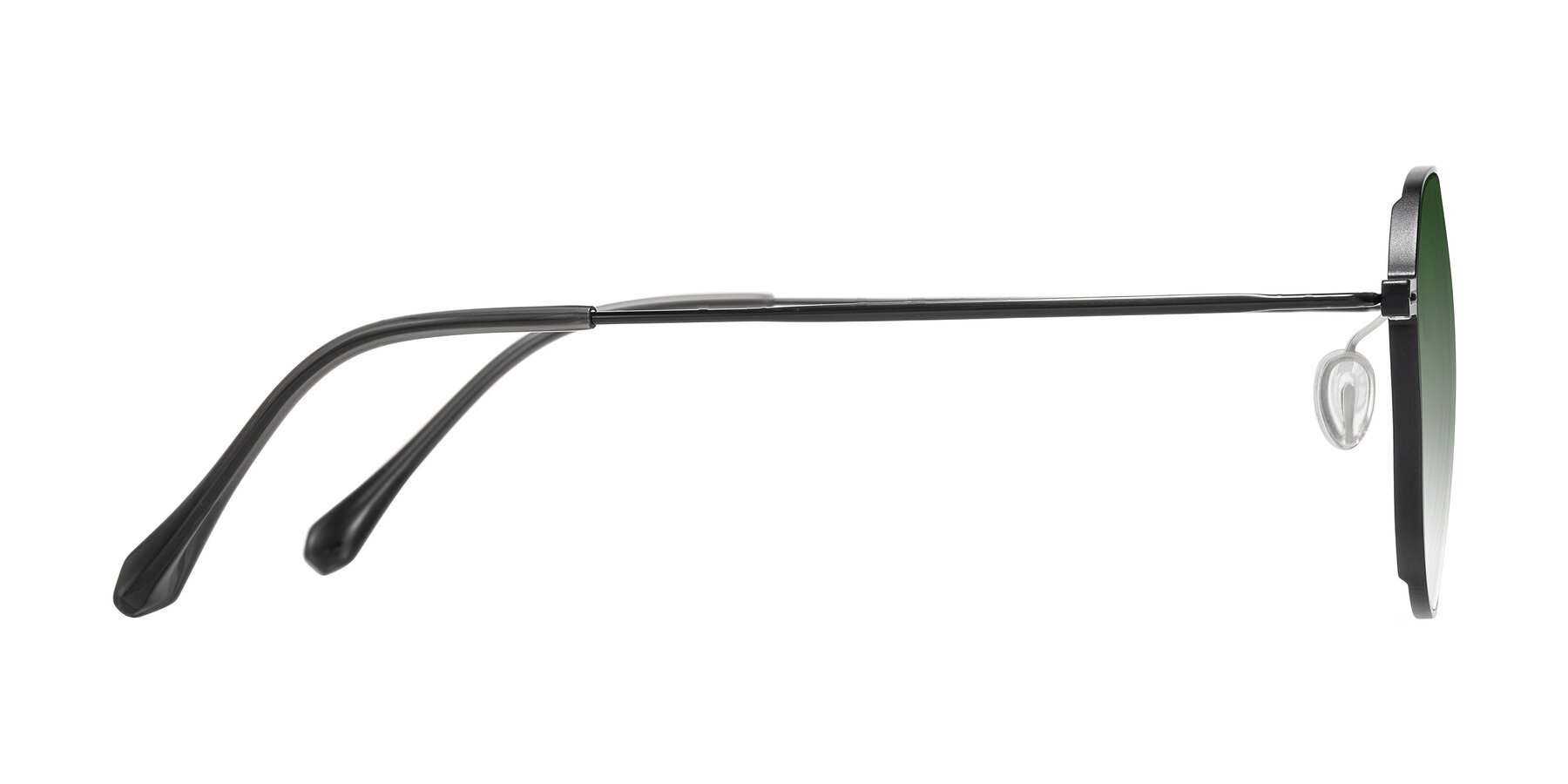 Side of Pineda in Black with Green Gradient Lenses