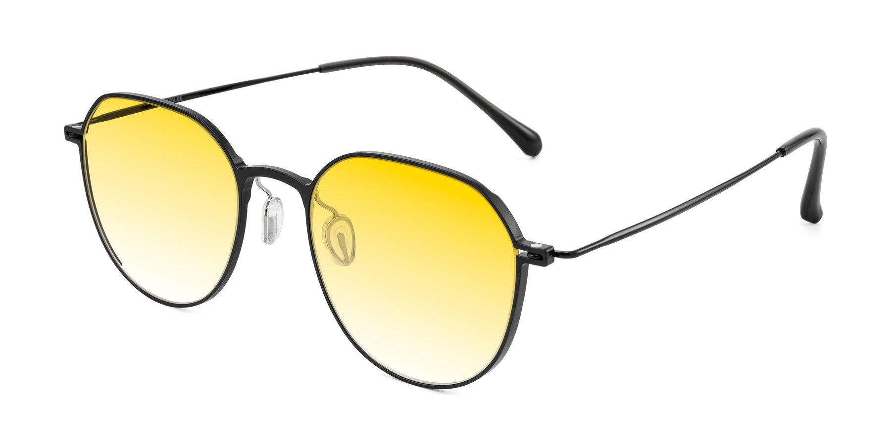 Angle of Pineda in Black with Yellow Gradient Lenses