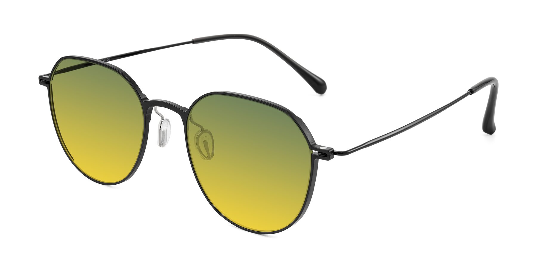Angle of Pineda in Black with Green / Yellow Gradient Lenses