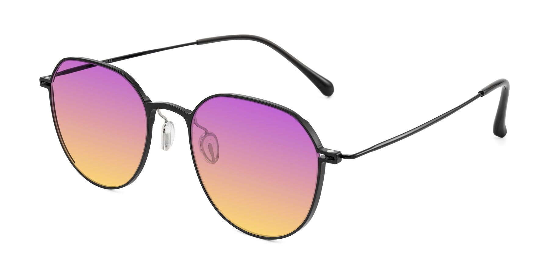 Angle of Pineda in Black with Purple / Yellow Gradient Lenses