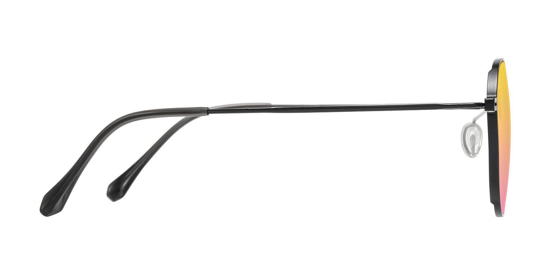 Side of Pineda in Black with Yellow / Pink Gradient Lenses