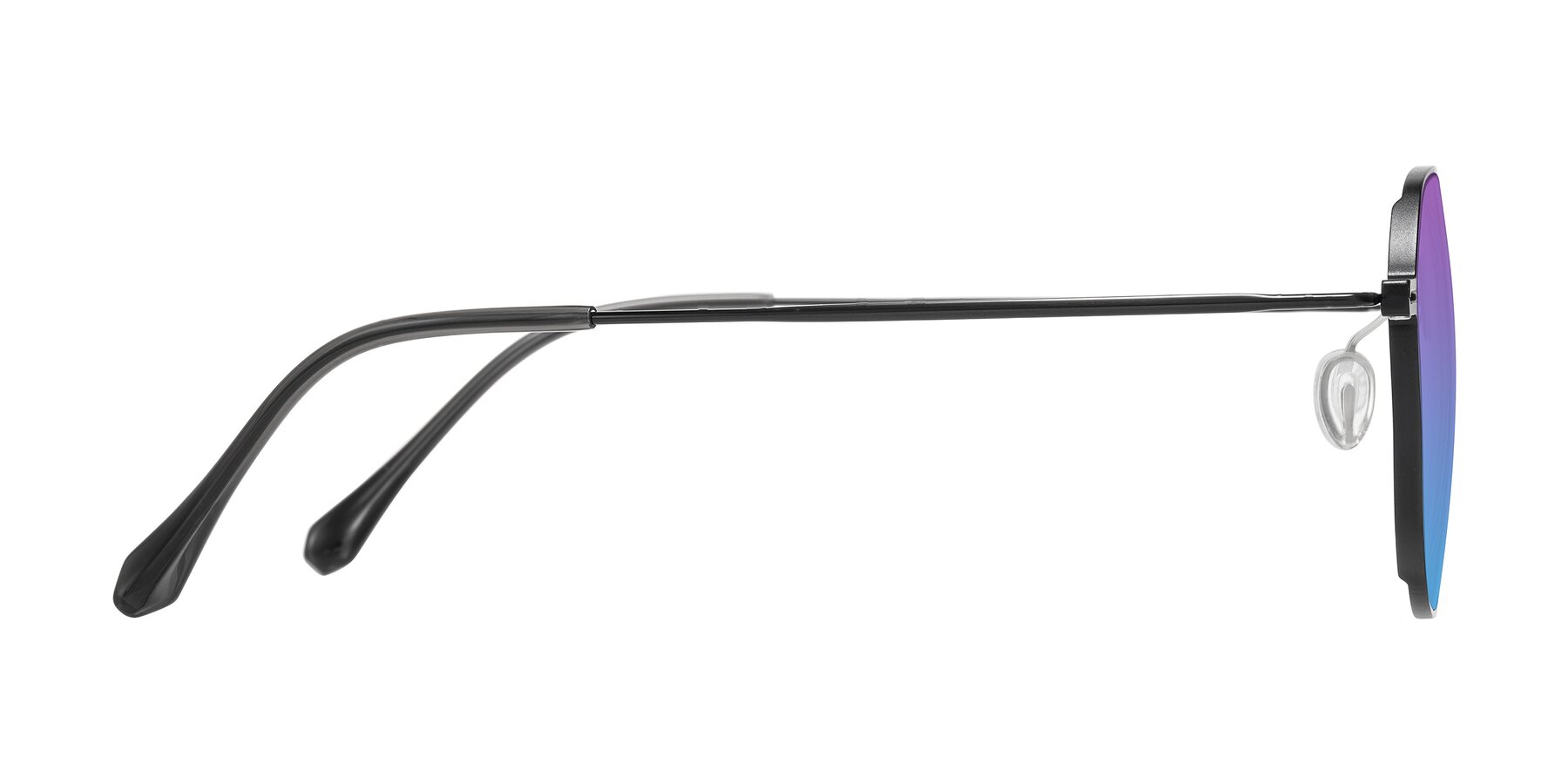 Side of Pineda in Black with Purple / Blue Gradient Lenses
