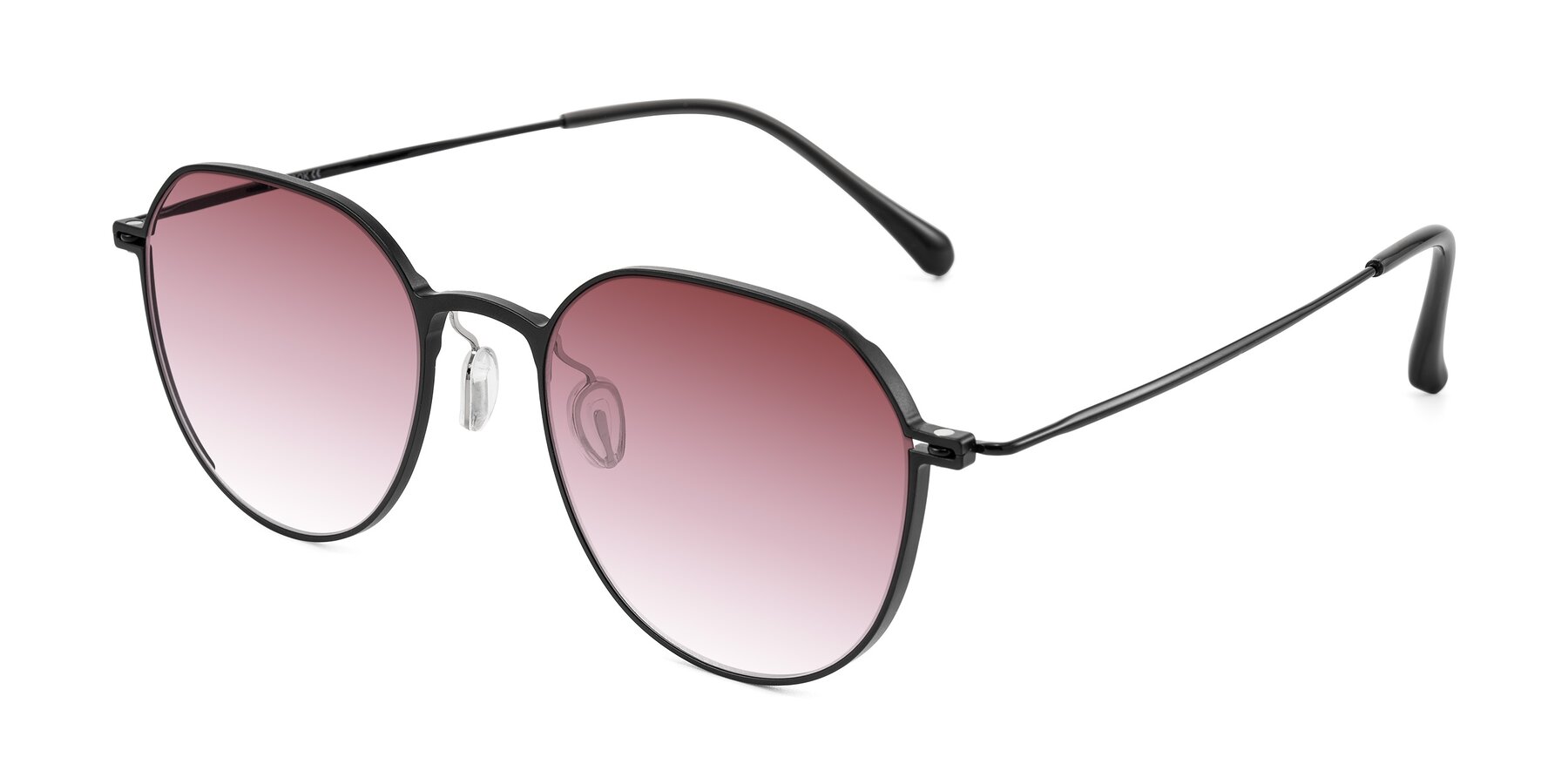Angle of Pineda in Black with Garnet Gradient Lenses