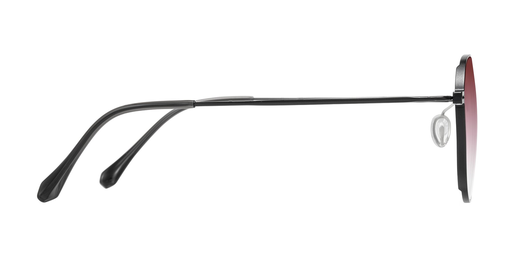 Side of Pineda in Black with Garnet Gradient Lenses