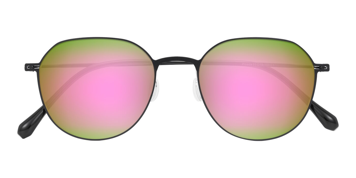 Pineda - Black Flash Mirrored Sunglasses