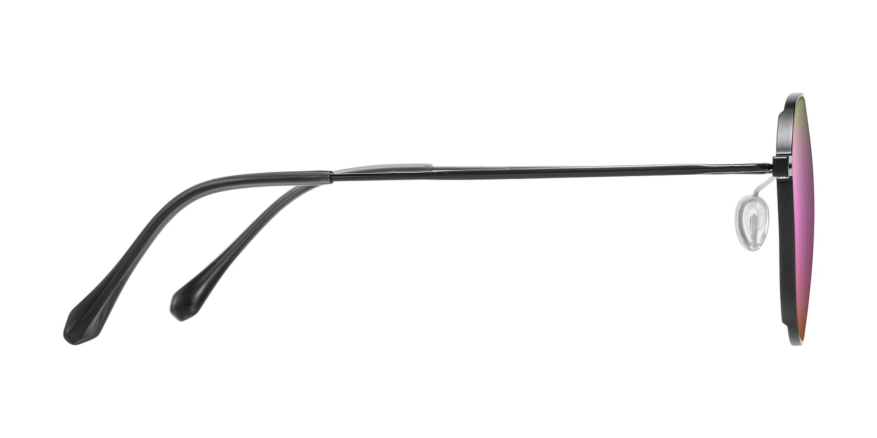 Side of Pineda in Black with Pink Mirrored Lenses