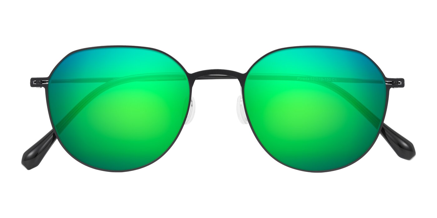 Pineda - Black Flash Mirrored Sunglasses