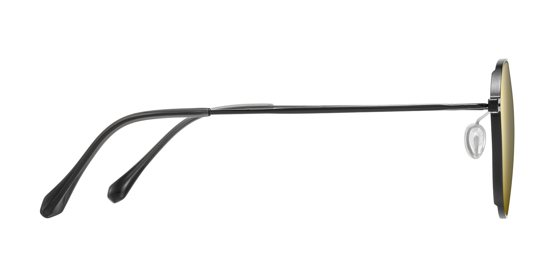 Side of Pineda in Black with Gold Mirrored Lenses