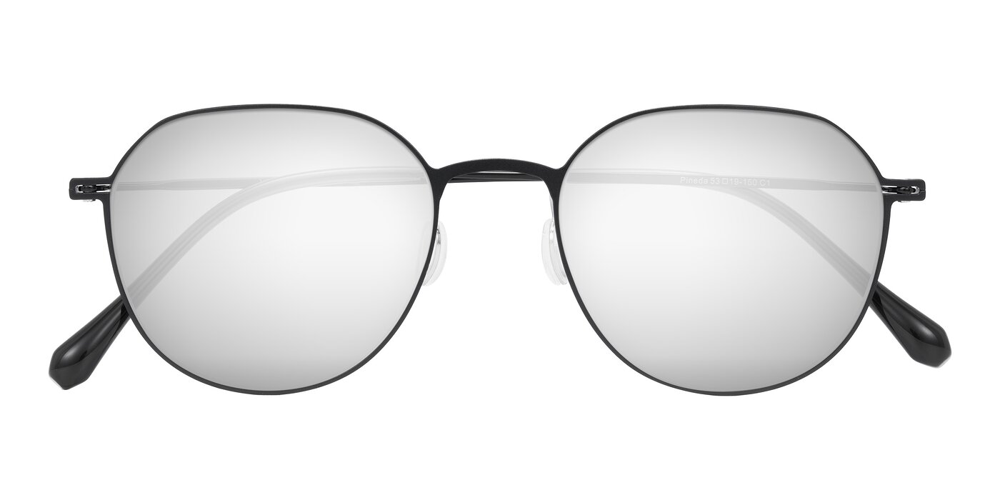 Pineda - Black Flash Mirrored Sunglasses
