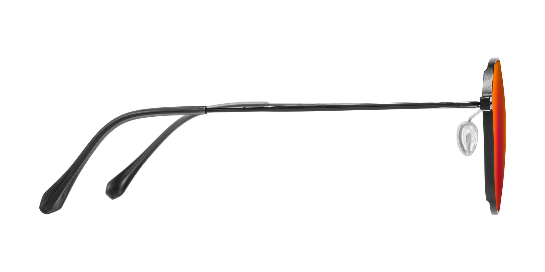 Side of Pineda in Black with Red Gold Mirrored Lenses