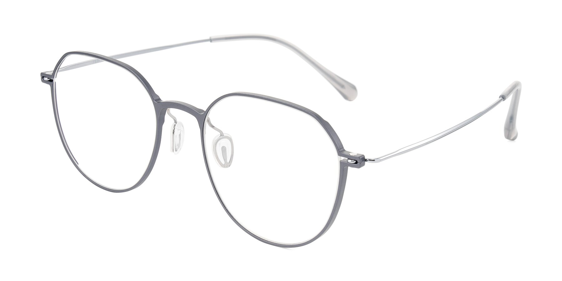 Angle of Pineda in Gray/Silver with Clear Eyeglass Lenses