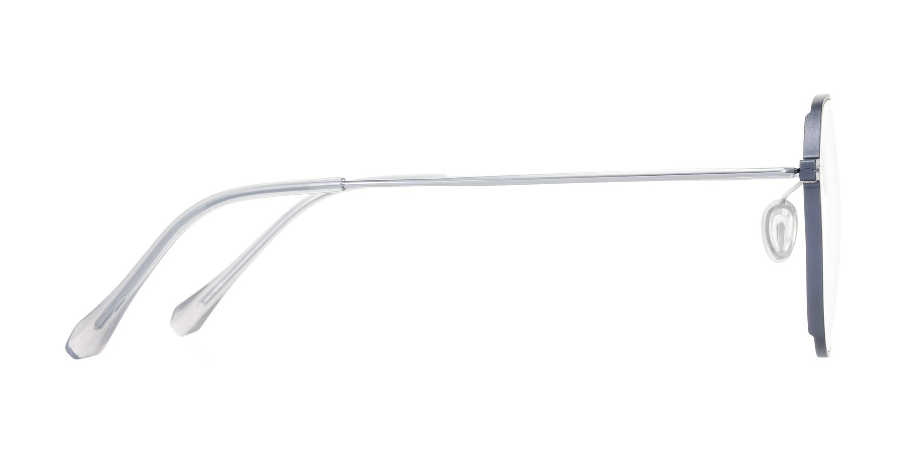 Side of Pineda in Gray/Silver with Clear Eyeglass Lenses