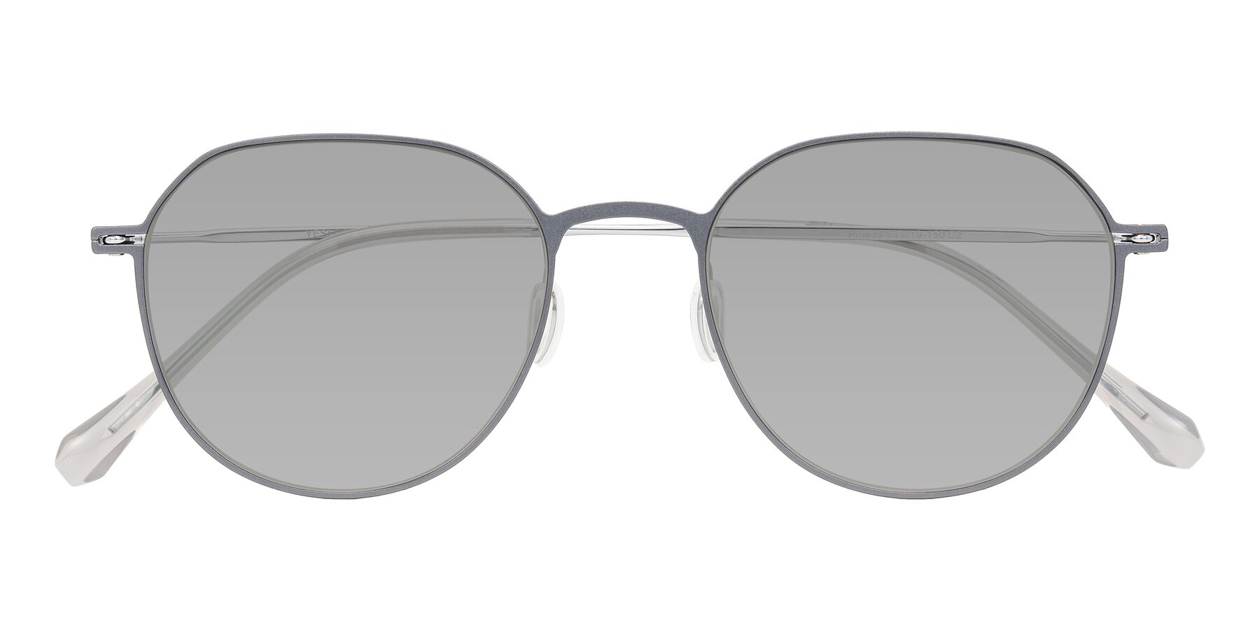 Folded Front of Pineda in Gray/Silver with Light Gray Tinted Lenses