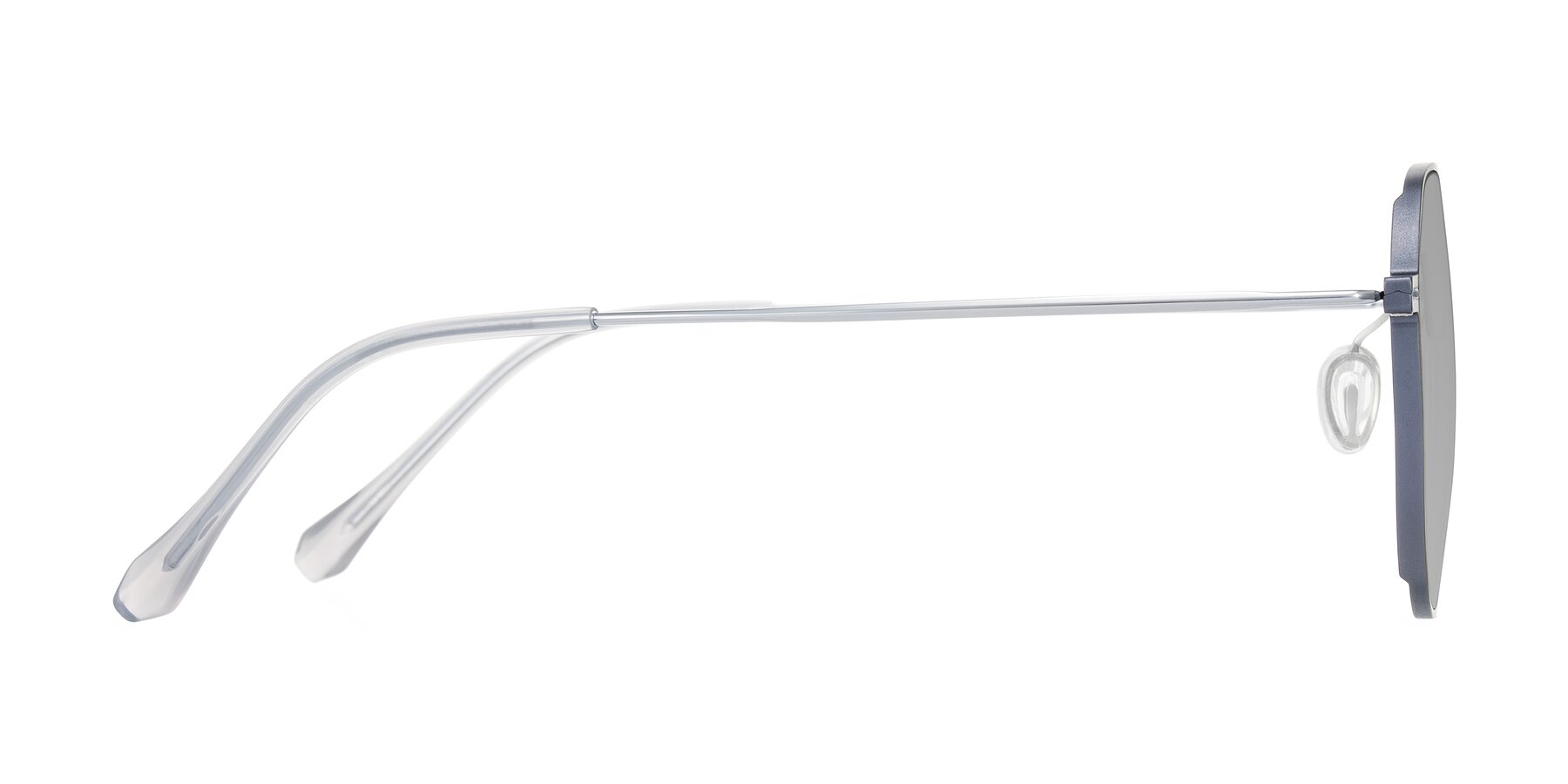 Side of Pineda in Gray/Silver with Light Gray Tinted Lenses