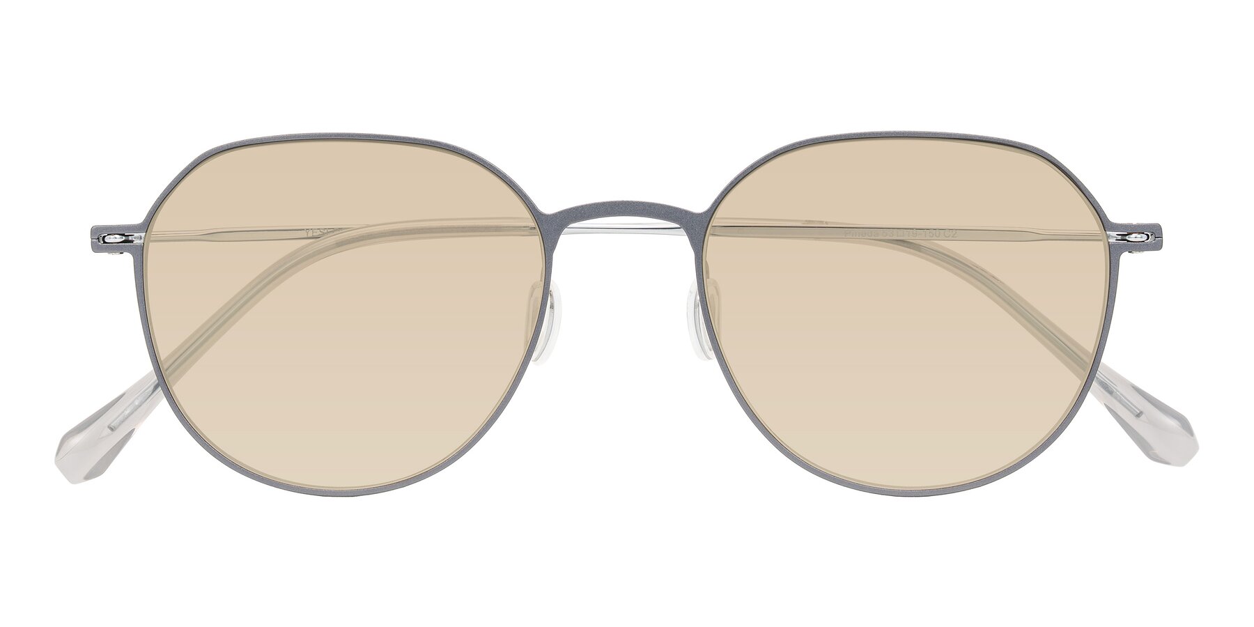 Folded Front of Pineda in Gray/Silver with Light Brown Tinted Lenses