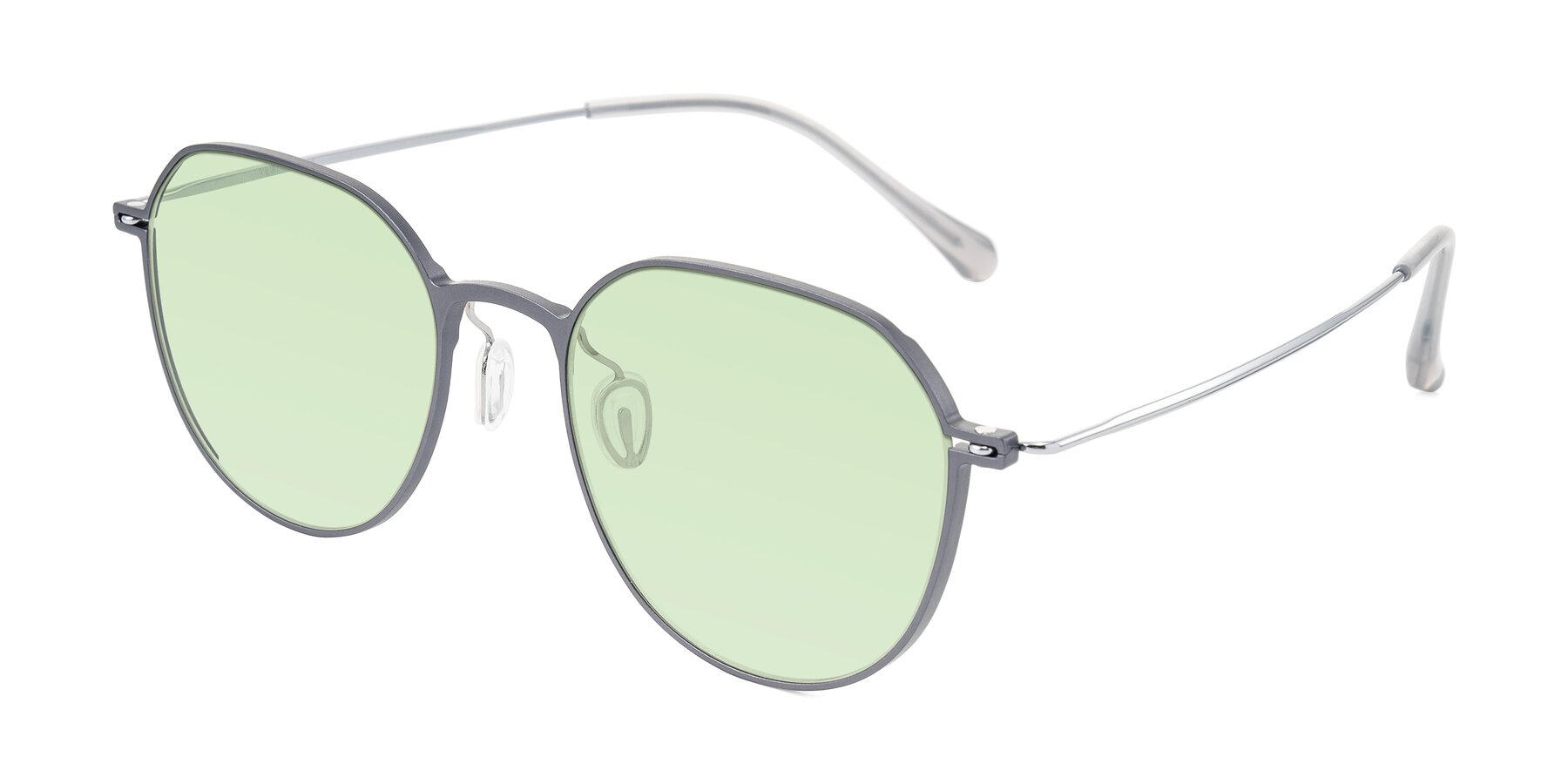 Angle of Pineda in Gray/Silver with Light Green Tinted Lenses