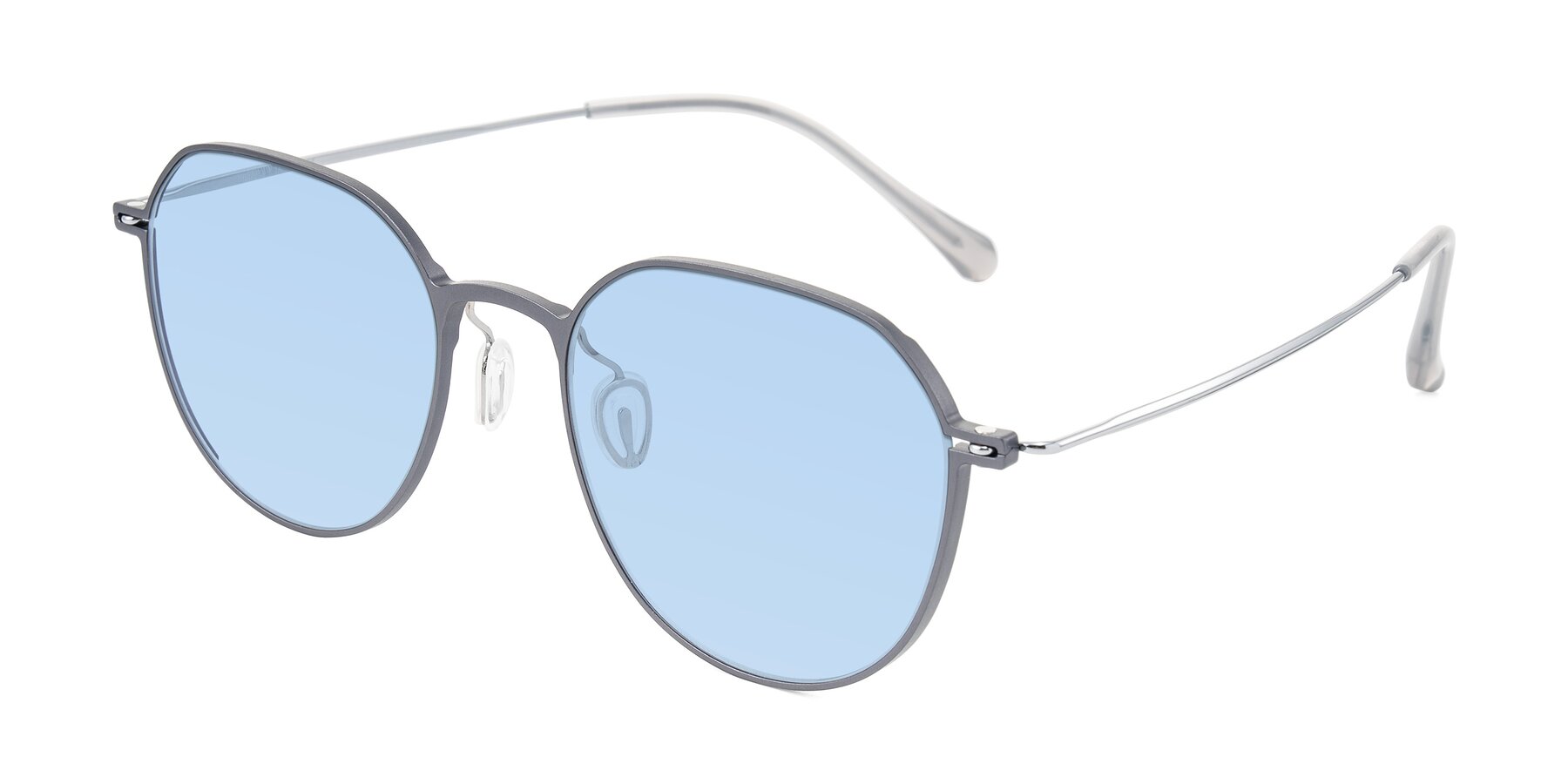 Angle of Pineda in Gray/Silver with Light Blue Tinted Lenses