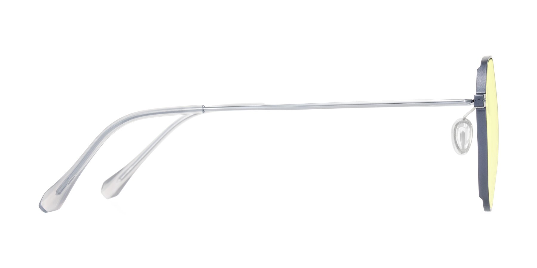 Side of Pineda in Gray/Silver with Light Yellow Tinted Lenses