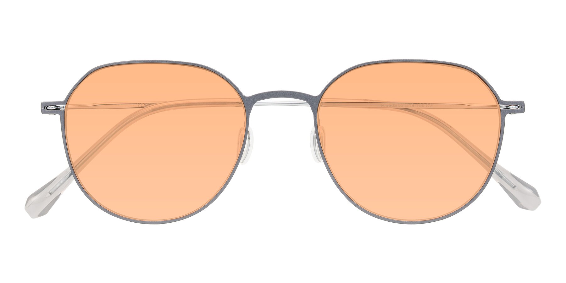 Folded Front of Pineda in Gray/Silver with Light Orange Tinted Lenses