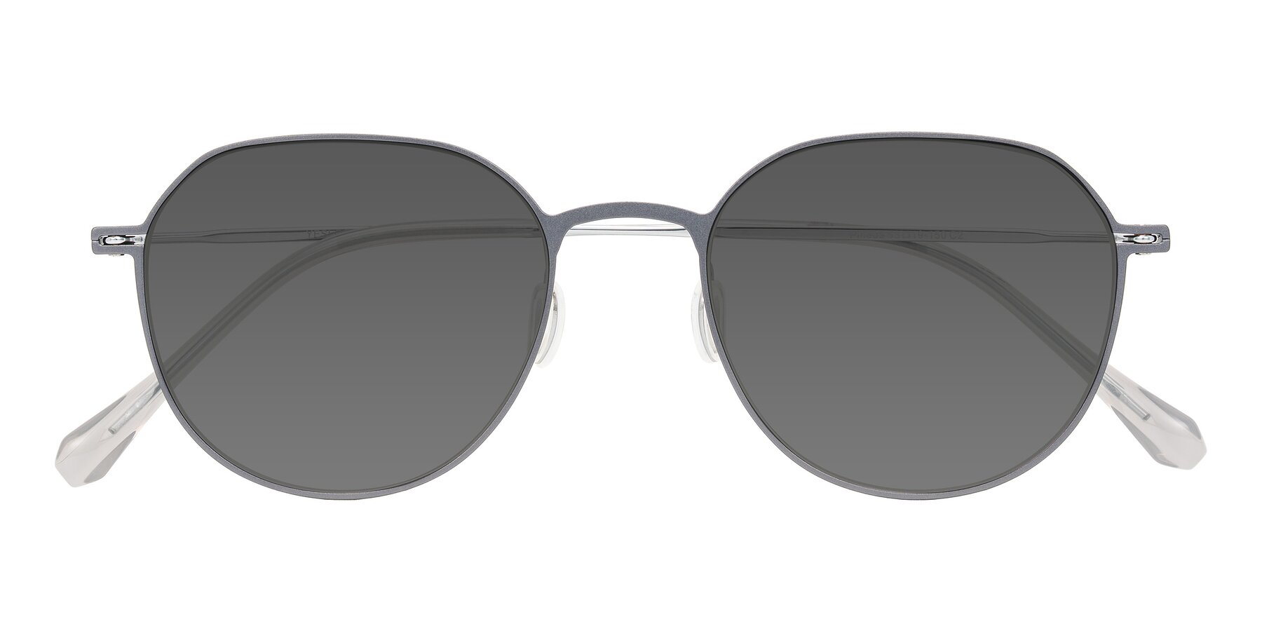 Folded Front of Pineda in Gray/Silver with Medium Gray Tinted Lenses