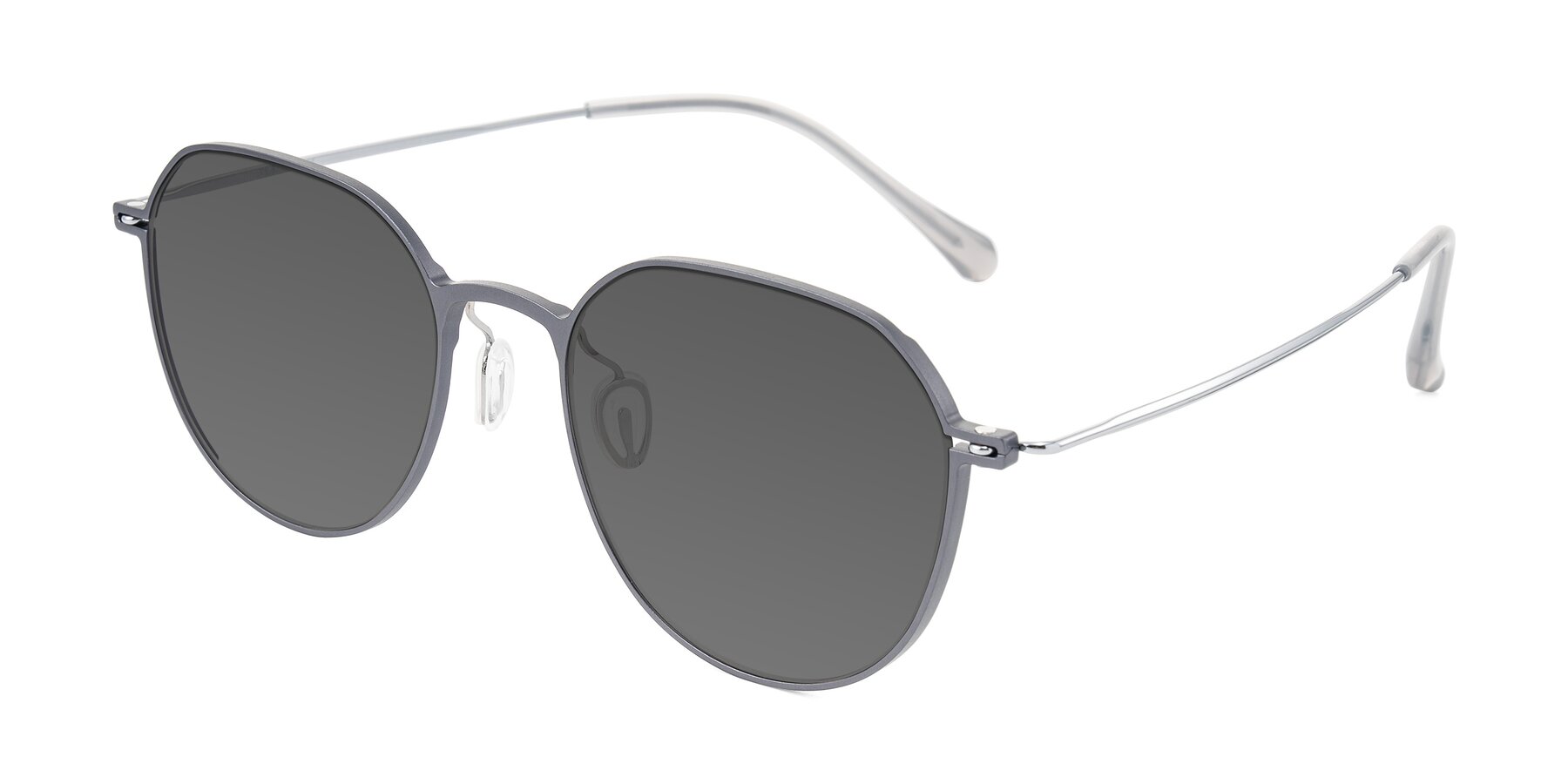 Angle of Pineda in Gray/Silver with Medium Gray Tinted Lenses