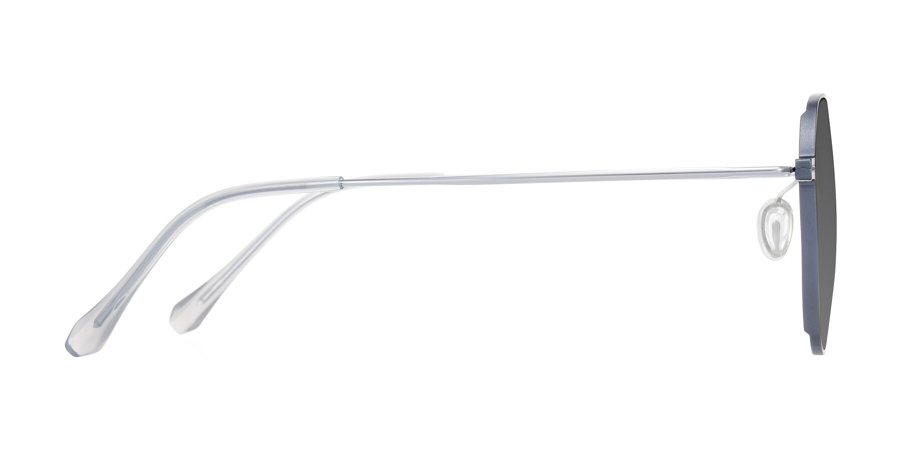 Side of Pineda in Gray/Silver with Medium Gray Tinted Lenses